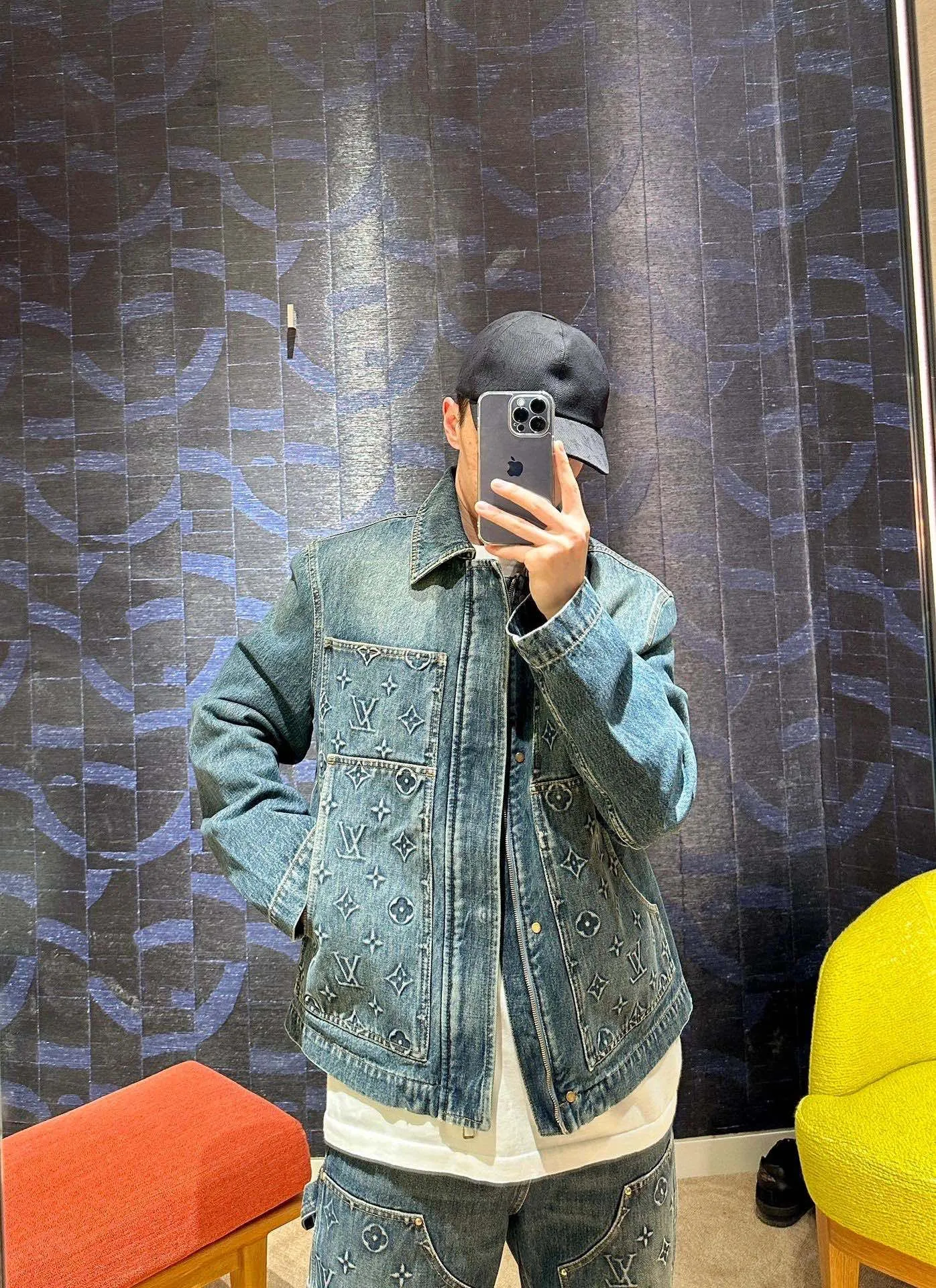 Louis Vuitton/Louis Vuitton embossed denim jacket